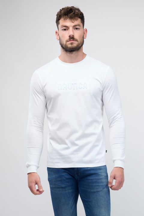 טי שירט ארוכה לגברים עם רקמת Nautica