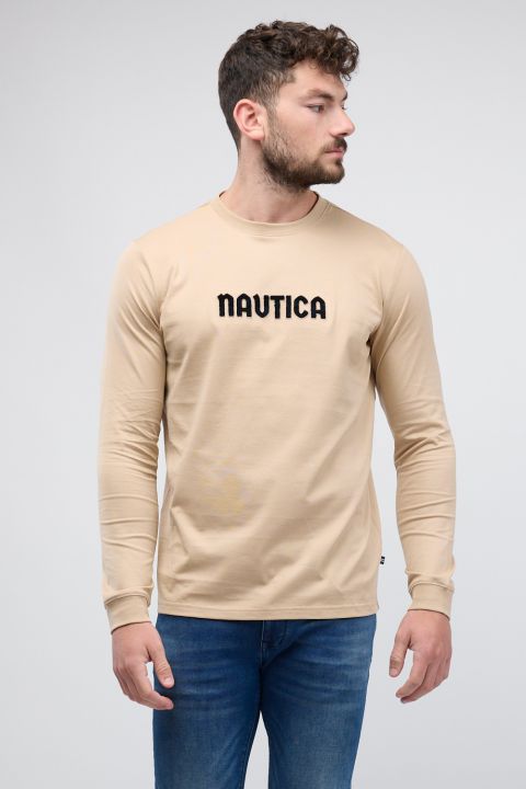 טי שירט ארוכה לגברים עם רקמת Nautica