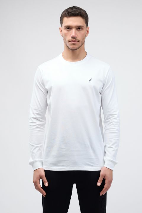 טי שירט ארוכה לגברים עם לוגו Nautica רקום