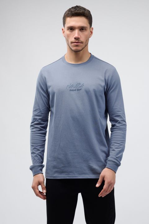 טי שירט ארוכה לגברים עם לוגו Nautica תלת ממדי