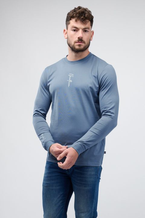 טי שירט ארוכה לגברים עם הדפס Nautica