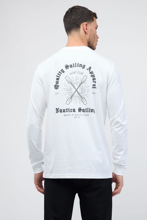 טי שירט ארוכה עם הדפס Nautica לגברים