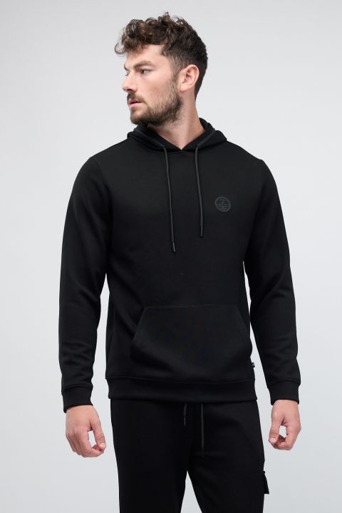 סווטשירט Nautica עם רקמה וקפוצ’ון לגברים