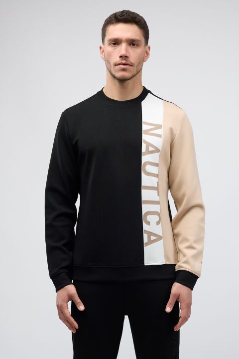 סווטשירט קולור בלוק עם לוגו Nautica לגברים