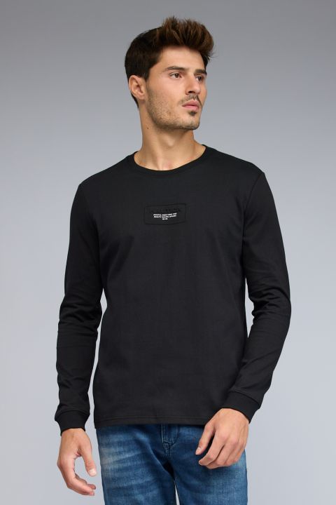 טי שירט עם שרוולים ארוכים ולוגו Nautica בולט לגברים