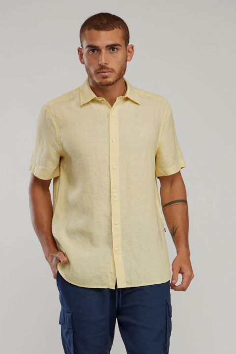 חולצה מכופתרת עם שרוולים קצרים ולוגו Nautica לגברים