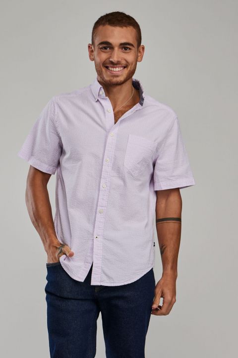 חולצה מכופתרת עם שרוולים קצרים ולוגו Nautica לגברים