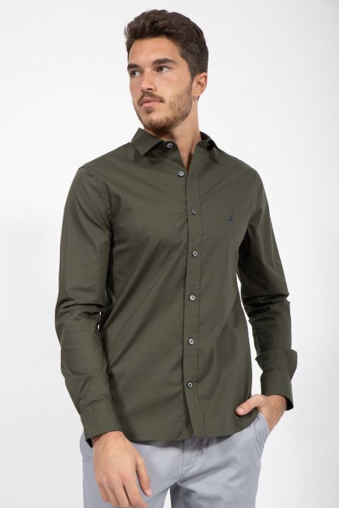 חולצה מכופתרת בגזרת TAILORED FIT סטרץ’